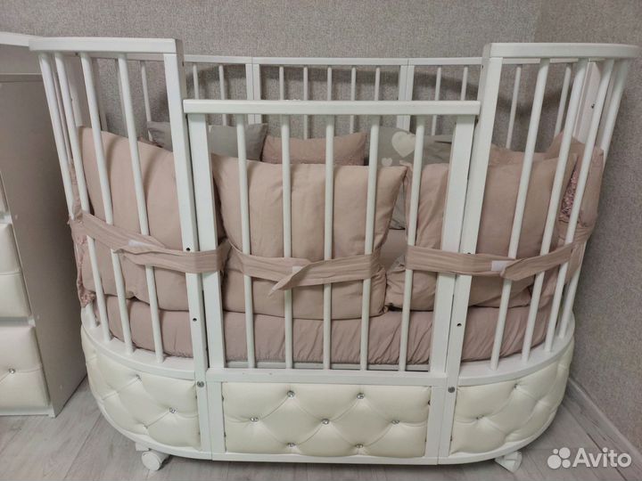 Детская кроватка трансформер с комодом