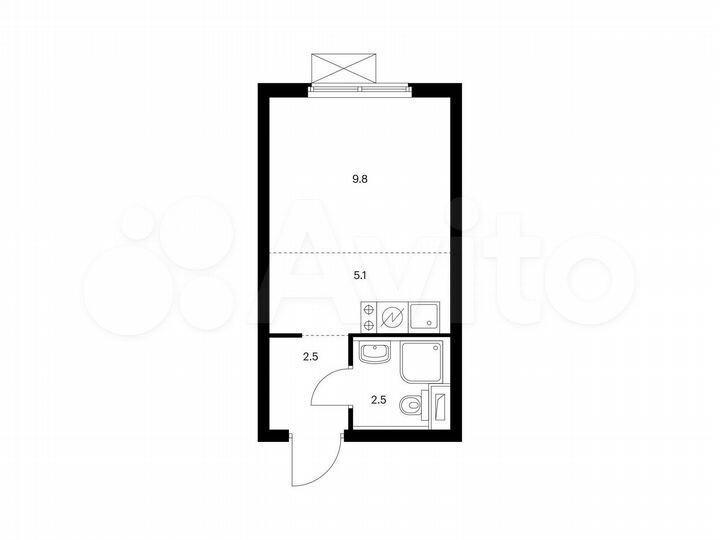 Квартира-студия, 19,9 м², 13/25 эт.