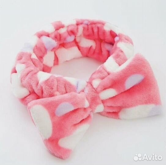 Новая Косметическая повязка для волос с бантом