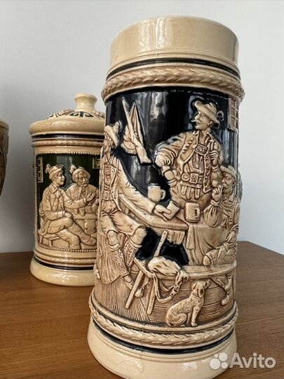 Винтаж Керамика кружка для пива и банки Германия