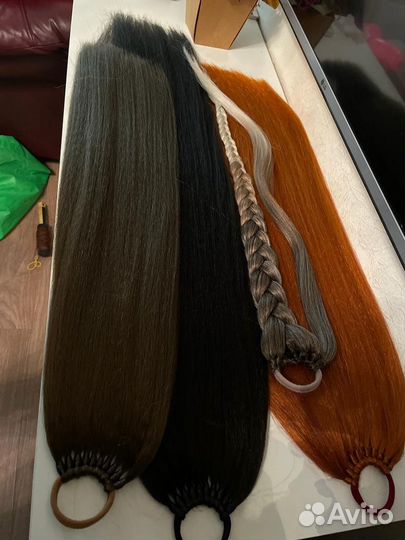 Хвост шиньон / накладной хвост на резинке