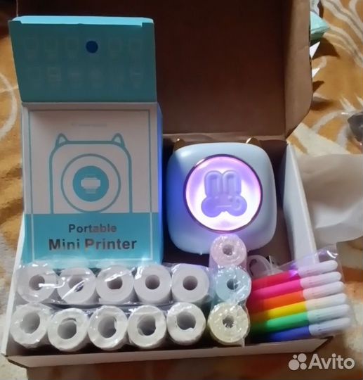 Новый Набор минипринтер+13рулонов бумаги+фломики