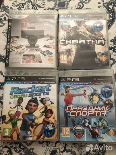 Ps3 move + камера + 4 диска