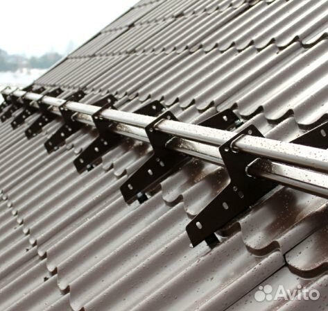 Снегодержатели трубчатые цвет шоколад RAL 8017