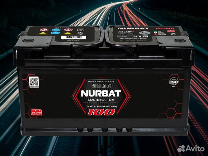 Акб 6ст-100 nurbat о.п