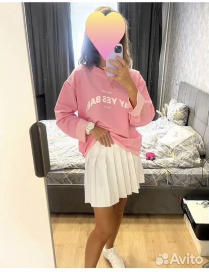 Лонгслив нежно розовый oversize