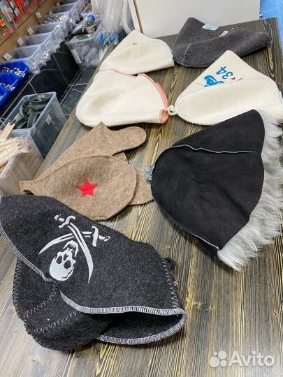 Банные шапки в ассортименте