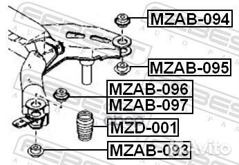 Сайлентблок задней балки mazda 6 02-08 mzab095