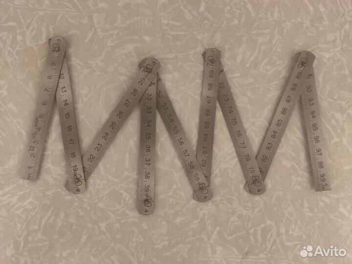 Метр складной хромированный СССР