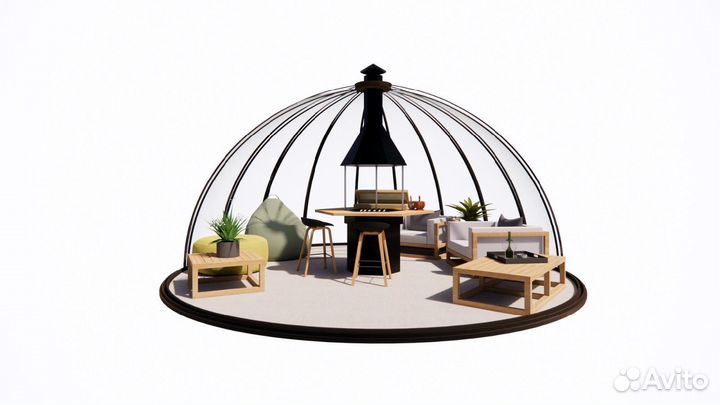 Купольная беседка. Беседка с грилем