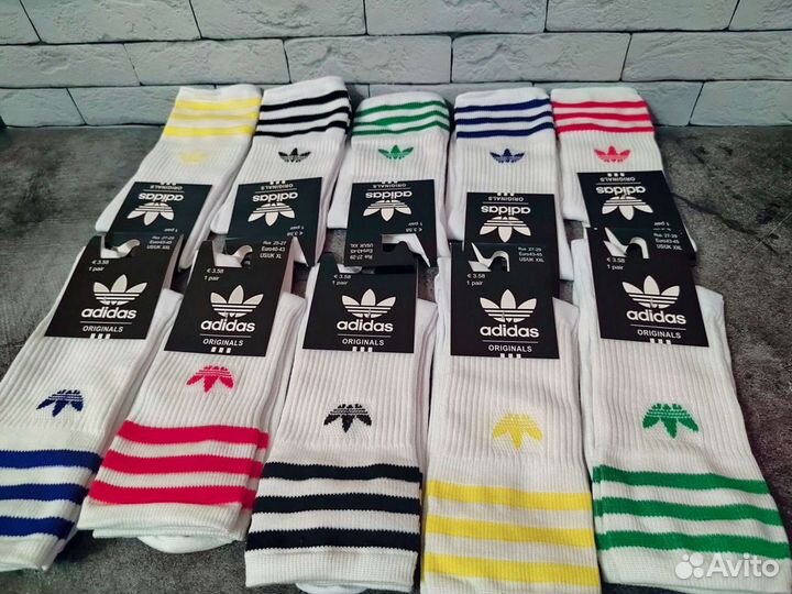 Носки высокие adidas originals х10 пар