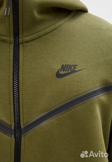 Зип худи nike tech fleece (M-3XL) зеленое