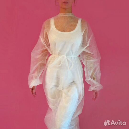 603-437 Халаты одноразовые xl 1шт спанбонд