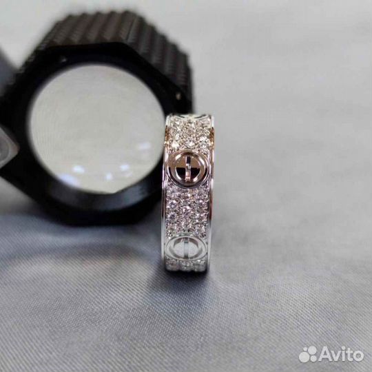 Кольцо Cartier Love, белое золото 0,7ct