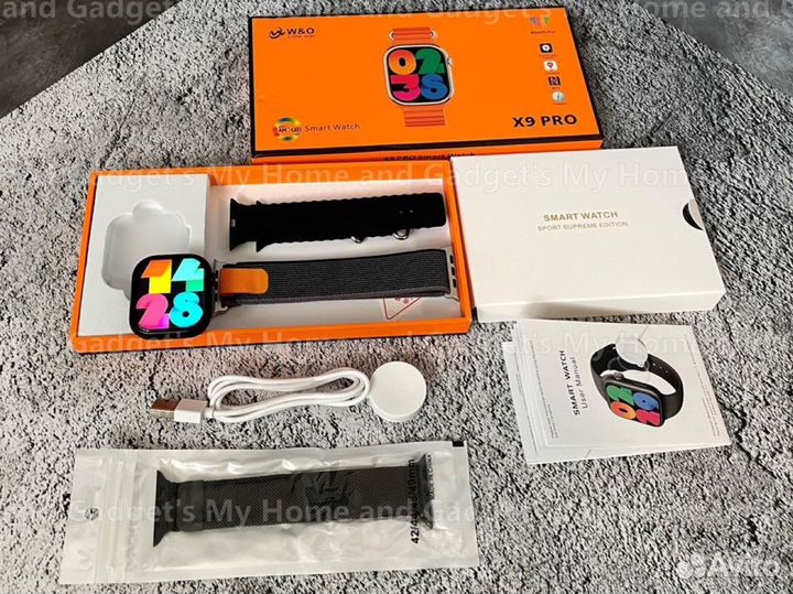 Smart Apple Watch x9 pro + 3 ремешка Читайте