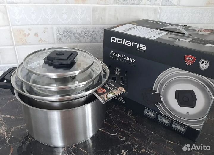 Кастрюли набор Polaris Fold&Keep 6S Новый