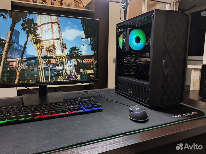 Игровой комп Ryzen5 2600+ AsRock RX6600 Challendge