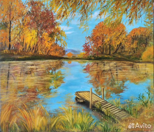 Осень в Федоровке. Картина маслом на холсте 50х60