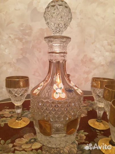 Графин с рюмками богемия
