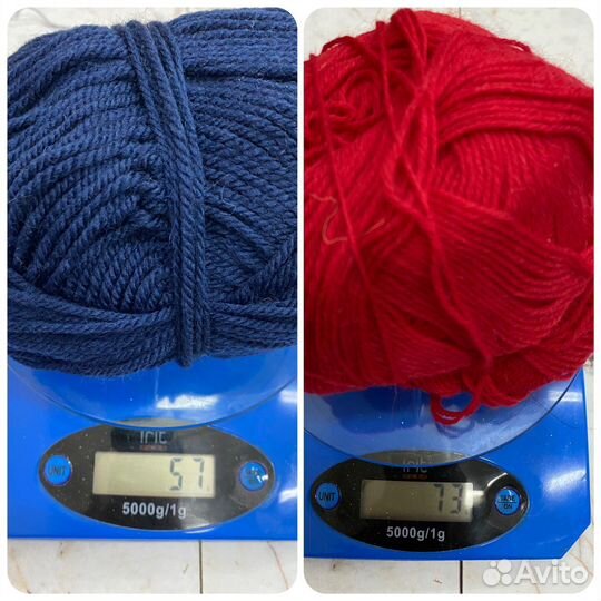 Пряжа для вязания шерсть, разные цвета и вес