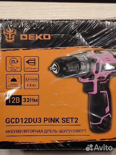 Аккумуляторная дрель-шуруповерт deko GCD12DU3 pink