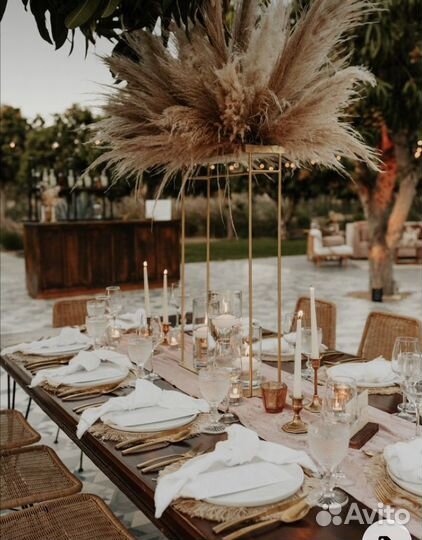 Свадебное оформление, стойки с сухоцветами