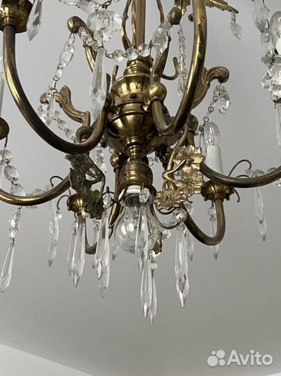 Люстра винтаж бронза латунь