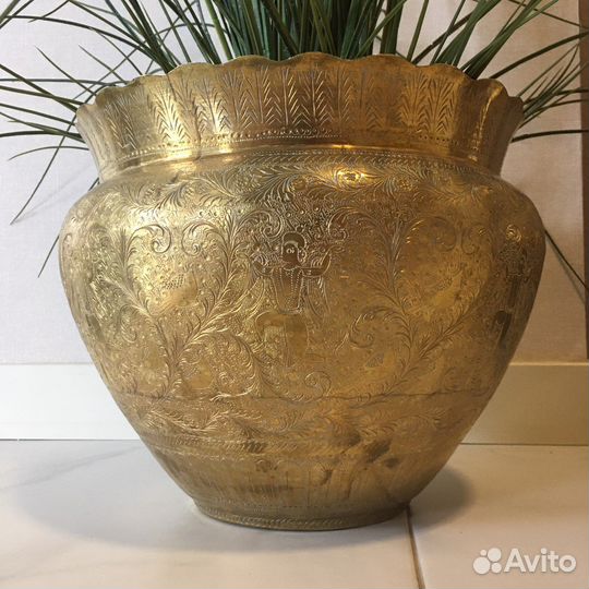 Ваза кашпо винтажная. Из латуни