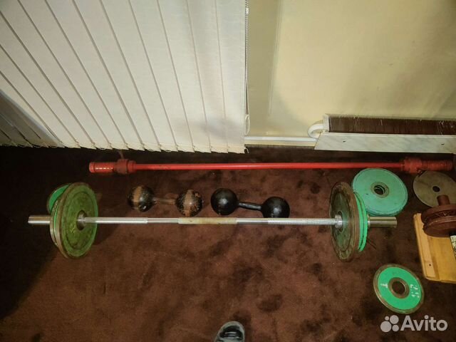 Гриф 20кг, 180см, 55мм (красный)