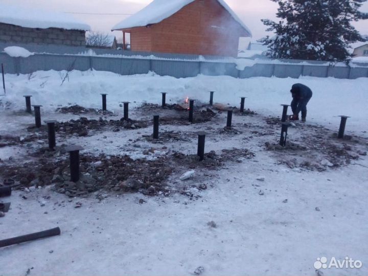 Монтаж винтовых свай под ключ