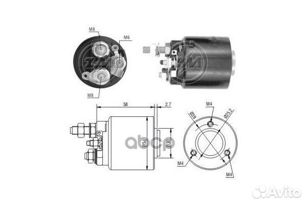 ZM590 Реле втягивающее mercedes/opel zm590 Era