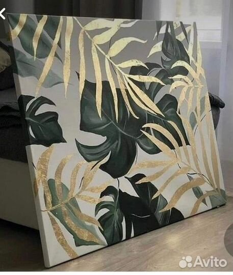 Картины интерьерные с золотой поталью