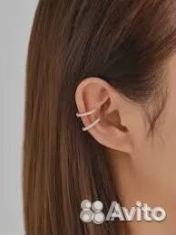 Серьги-каффы со стразами