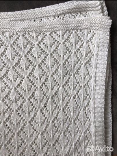 Плед на выписку вязаный