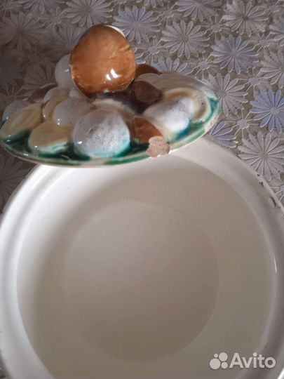 Масленка Грибное Лукошко фарфор 50 г СССР винтаж