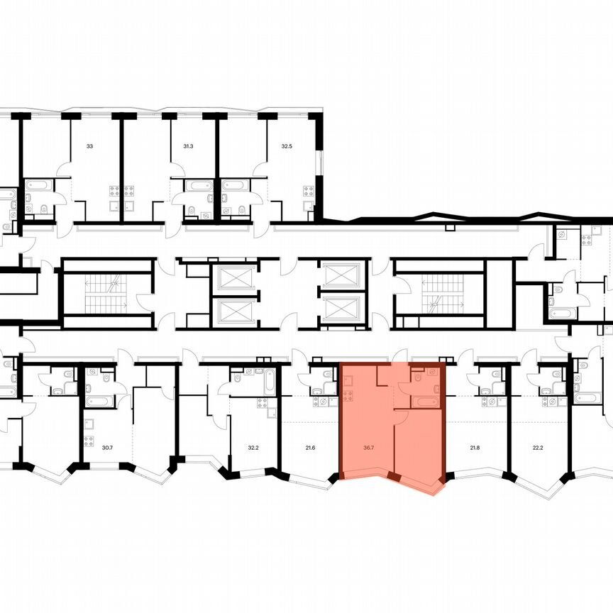 1-к. квартира, 36,7 м², 28/31 эт.