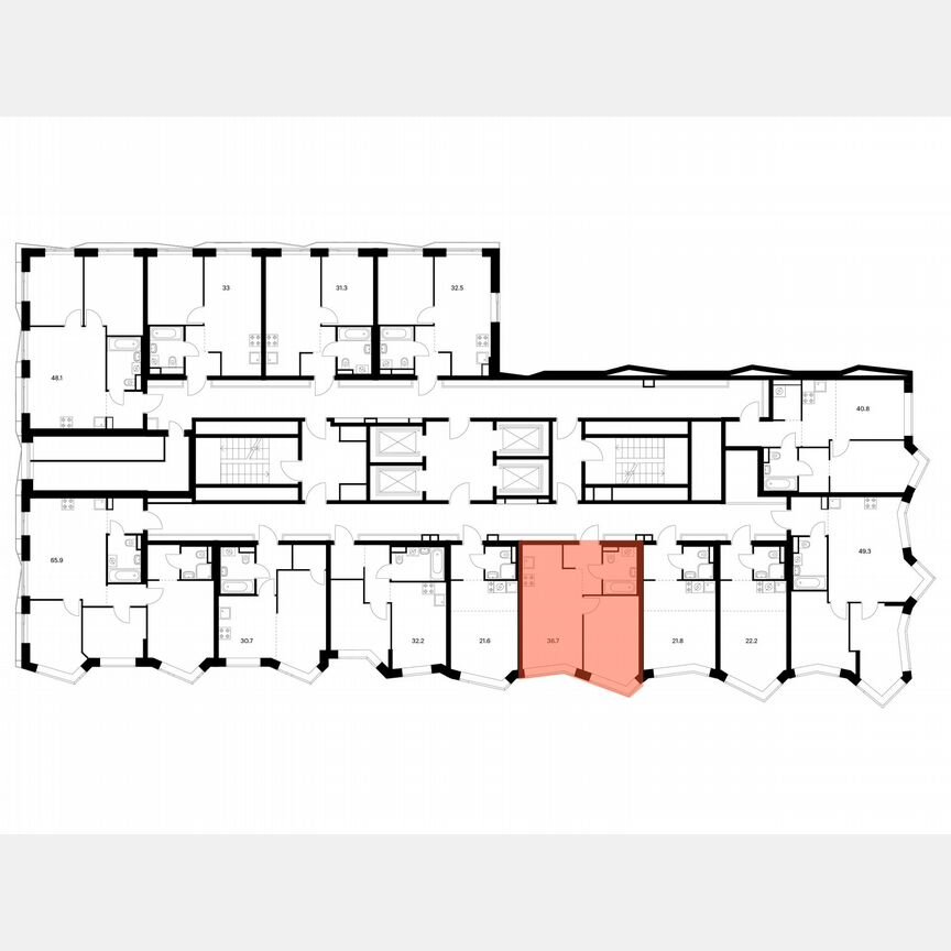 1-к. квартира, 36,7 м², 28/31 эт.