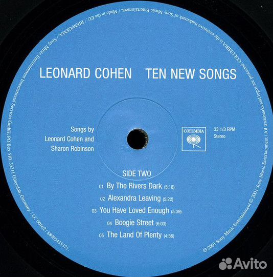 Leonard cohen - Ten New Songs (LP)