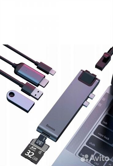 USB-хаб (концентратор, разветвитель) type c Baseus