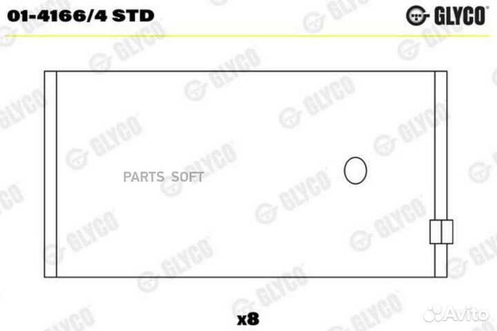 Glyco 0141664STD F01-4166/4 STD вкладыши шатунные