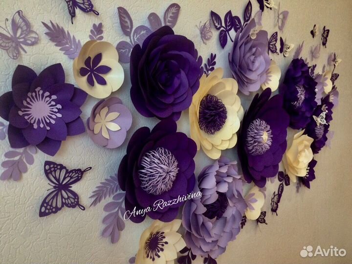 Цветы из дизайнерской бумаги,бумажные цветы