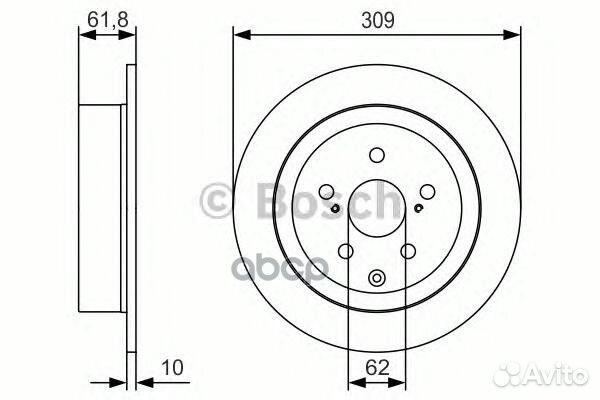 0 986 479 T04 Диск тормозной toyota highlander