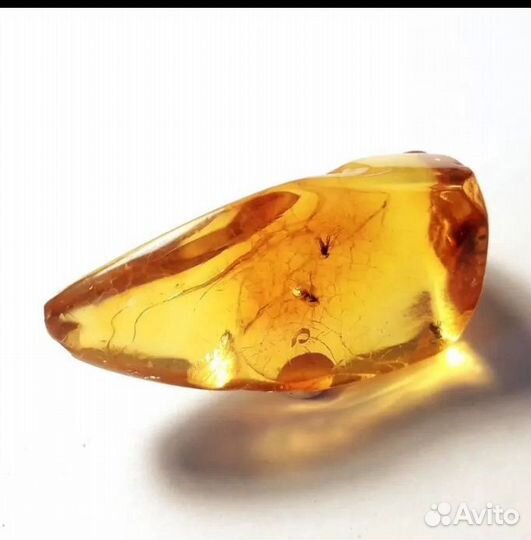 Янтарь с мелкими комариками