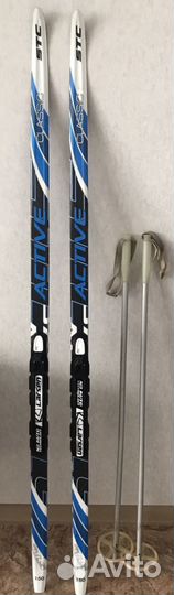 Беговые лыжи (150 см) с креплением автомат