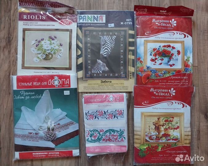 Наборы для вышивания, пяльца, макраме, канва