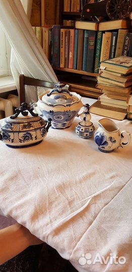 Гжель самовар фигурка конфетница