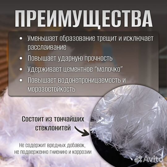 Волокно строительное микроармирующее