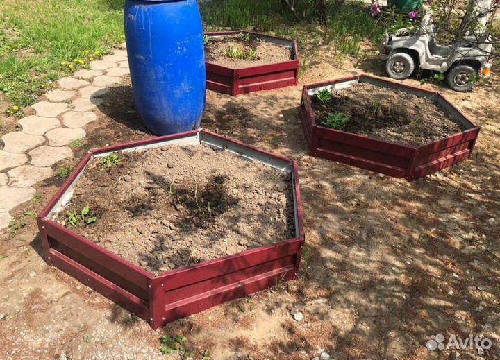 Грядка темно-красная 1м х 2,5м х 22см