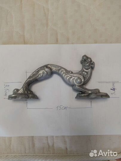 Старинная ручка латунь и ручка лев