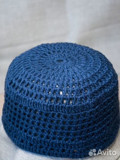 Тюбетейка вязаная ручной работы, шапка бини